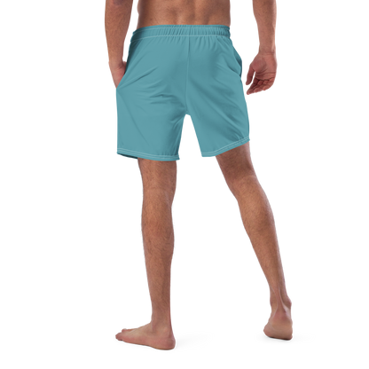 Michigan Upper Peninsula Men's Swim Trunks (w/ UP USA Flag ) | Lake Huron Blue