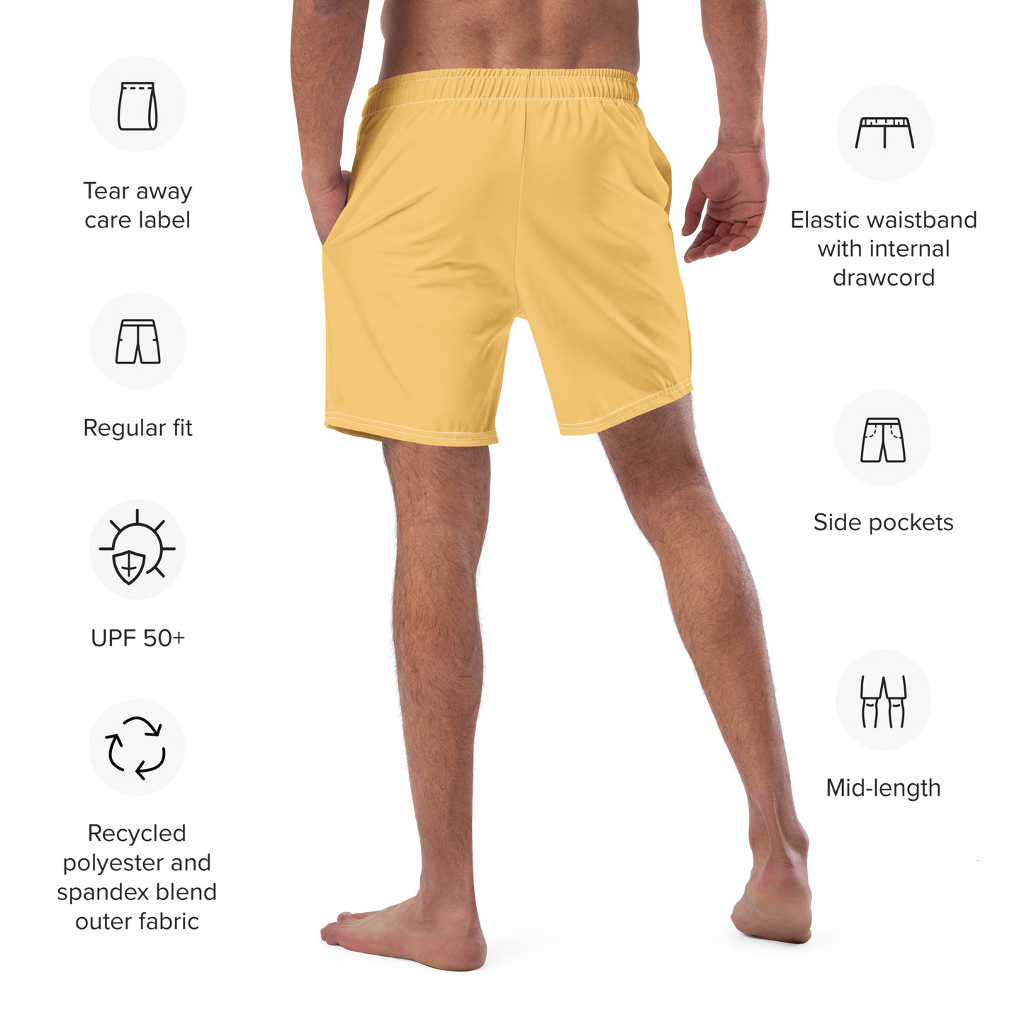 Michigan Upper Peninsula Men's Swim Trunks (w/ UP USA Flag ) | Citrine