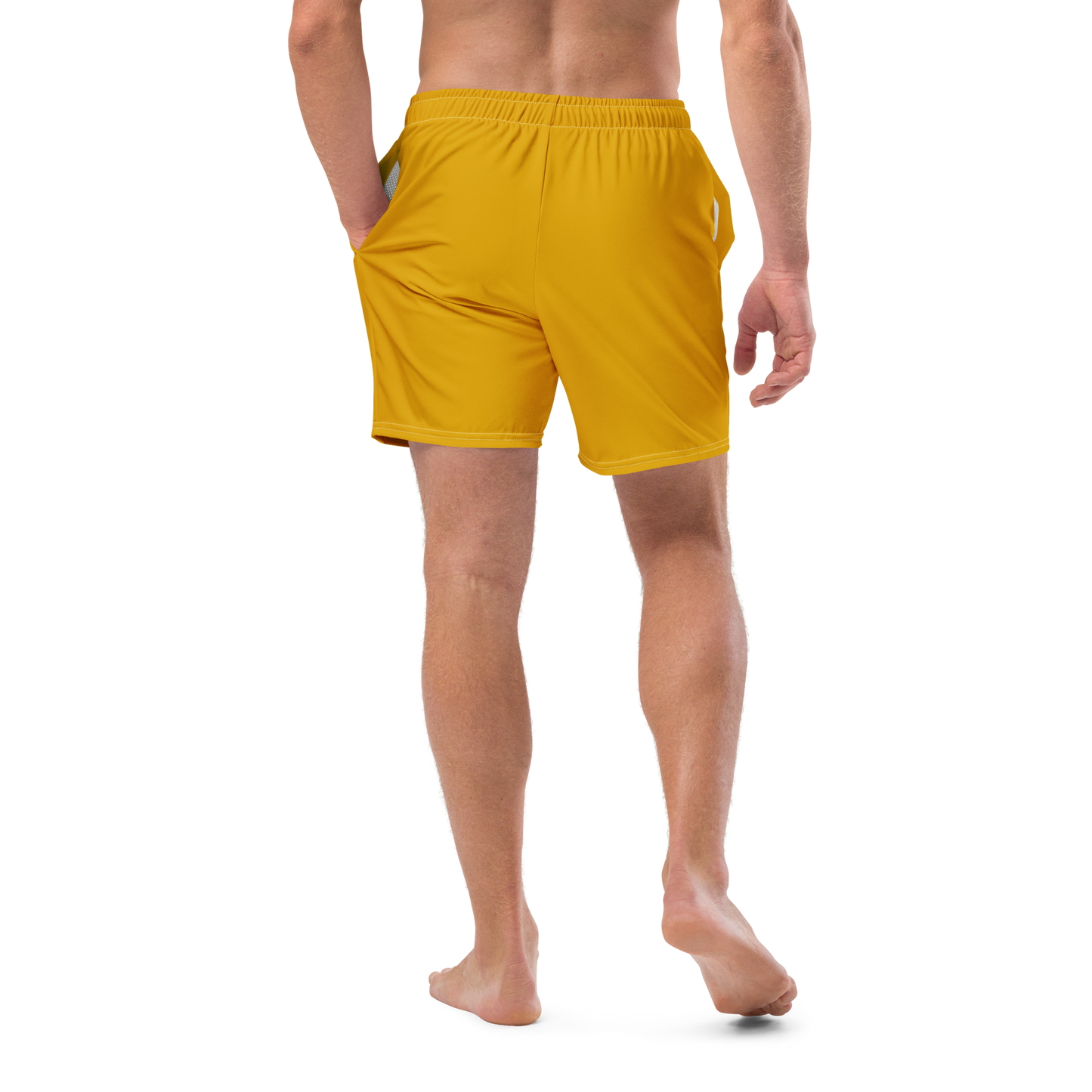 Michigan Upper Peninsula Men's Swim Trunks (w/ UP USA Flag ) | Gold