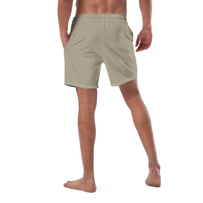 Michigan Upper Peninsula Men's Swim Trunks (w/ UP USA Flag ) | Petoskey Stone Beige