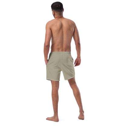 Michigan Upper Peninsula Men's Swim Trunks (w/ UP USA Flag ) | Petoskey Stone Beige