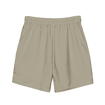 Michigan Upper Peninsula Men's Swim Trunks (w/ UP USA Flag ) | Petoskey Stone Beige