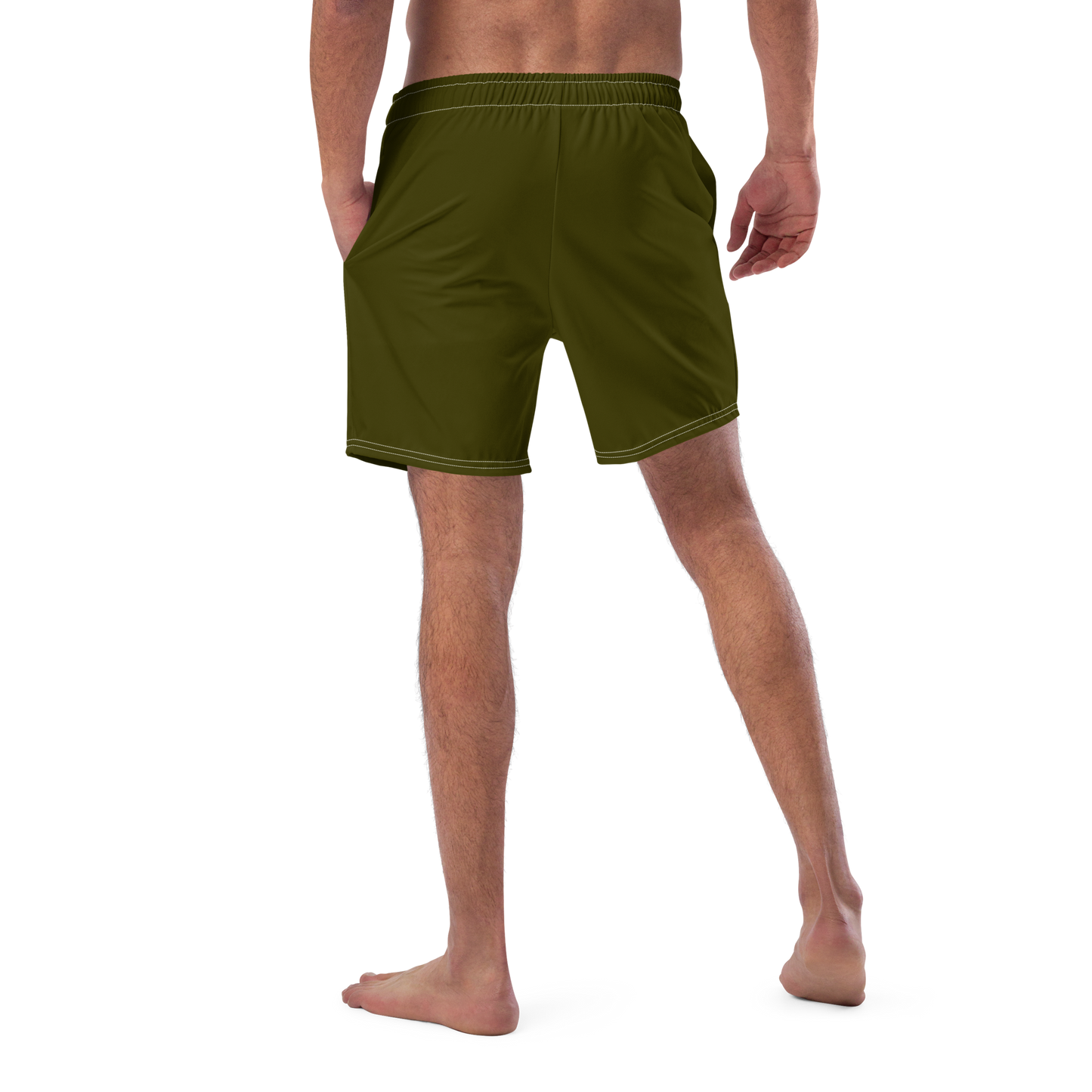 Michigan Upper Peninsula Men's Swim Trunks (w/ UP USA Flag ) | Military Green