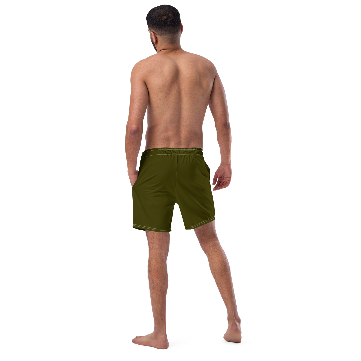 Michigan Upper Peninsula Men's Swim Trunks (w/ UP USA Flag ) | Military Green