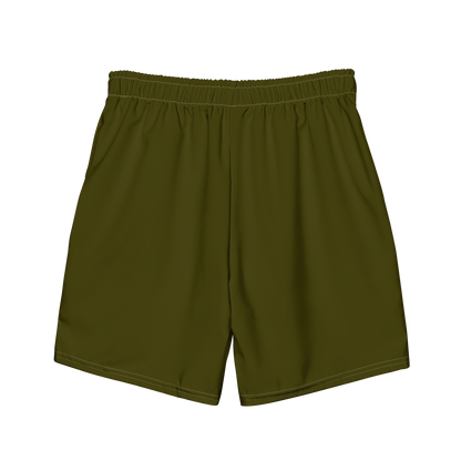 Michigan Upper Peninsula Men's Swim Trunks (w/ UP USA Flag ) | Military Green