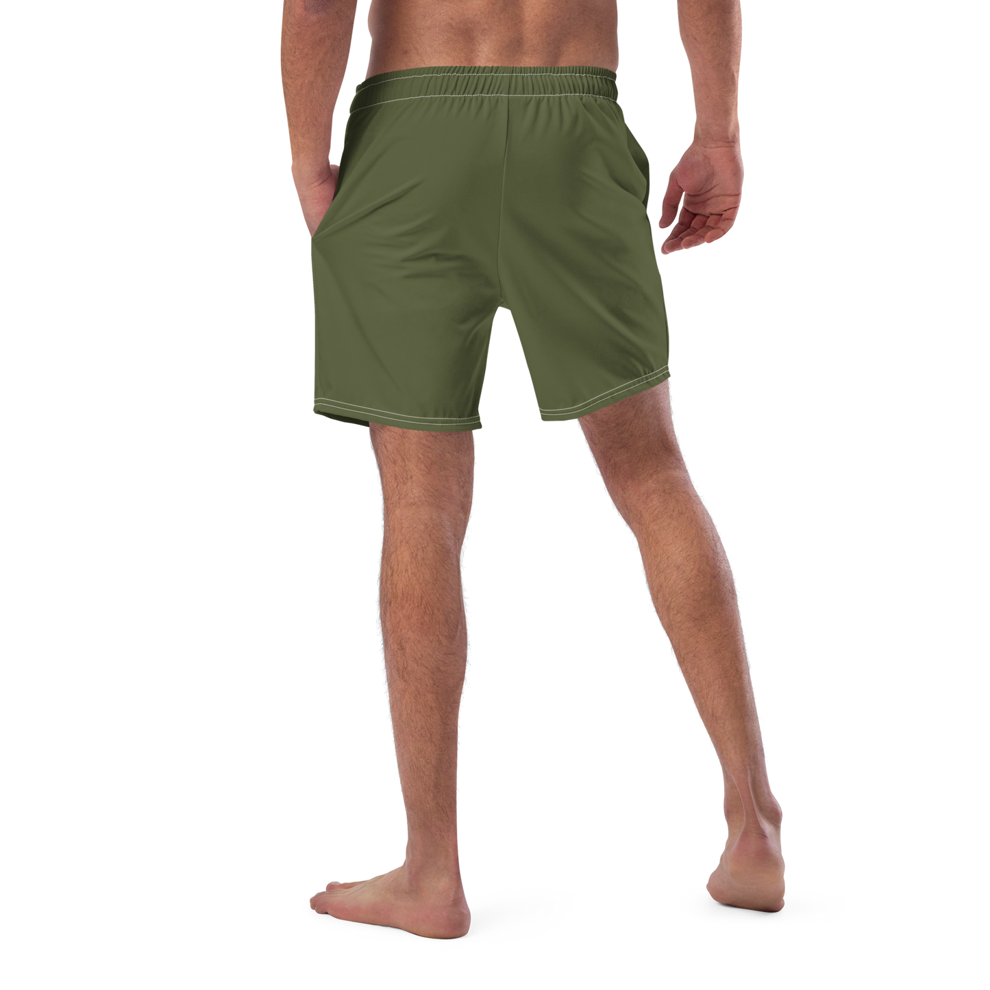 Michigan Upper Peninsula Men's Swim Trunks (w/ UP USA Flag ) | Army Green