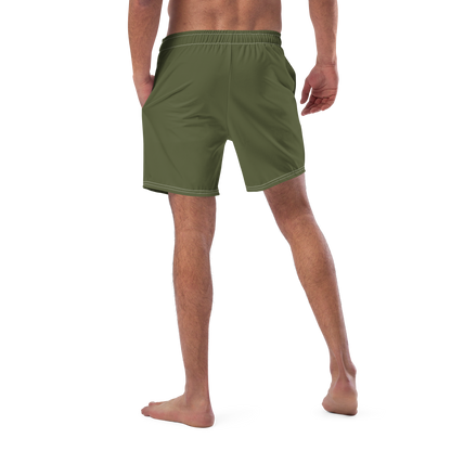 Michigan Upper Peninsula Men's Swim Trunks (w/ UP USA Flag ) | Army Green