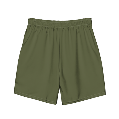 Michigan Upper Peninsula Men's Swim Trunks (w/ UP USA Flag ) | Army Green