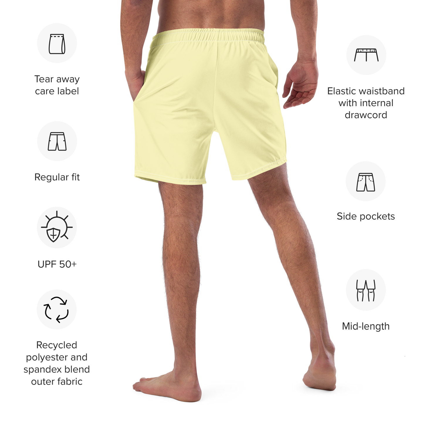 Michigan Upper Peninsula Men's Swim Trunks (w/ UP USA Flag ) | Canary Yellow