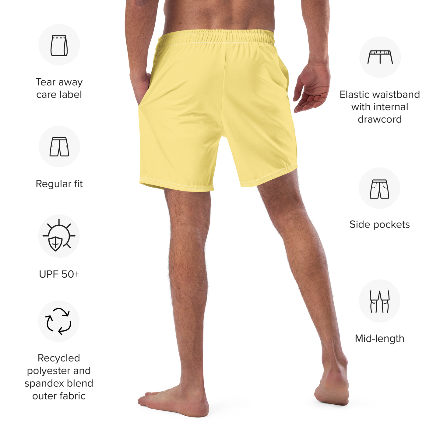 Michigan Upper Peninsula Men's Swim Trunks (w/ UP USA Flag ) | Cherry Yellow