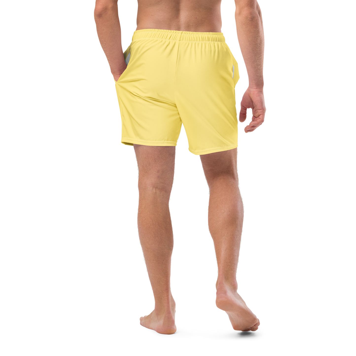 Michigan Upper Peninsula Men's Swim Trunks (w/ UP USA Flag ) | Cherry Yellow