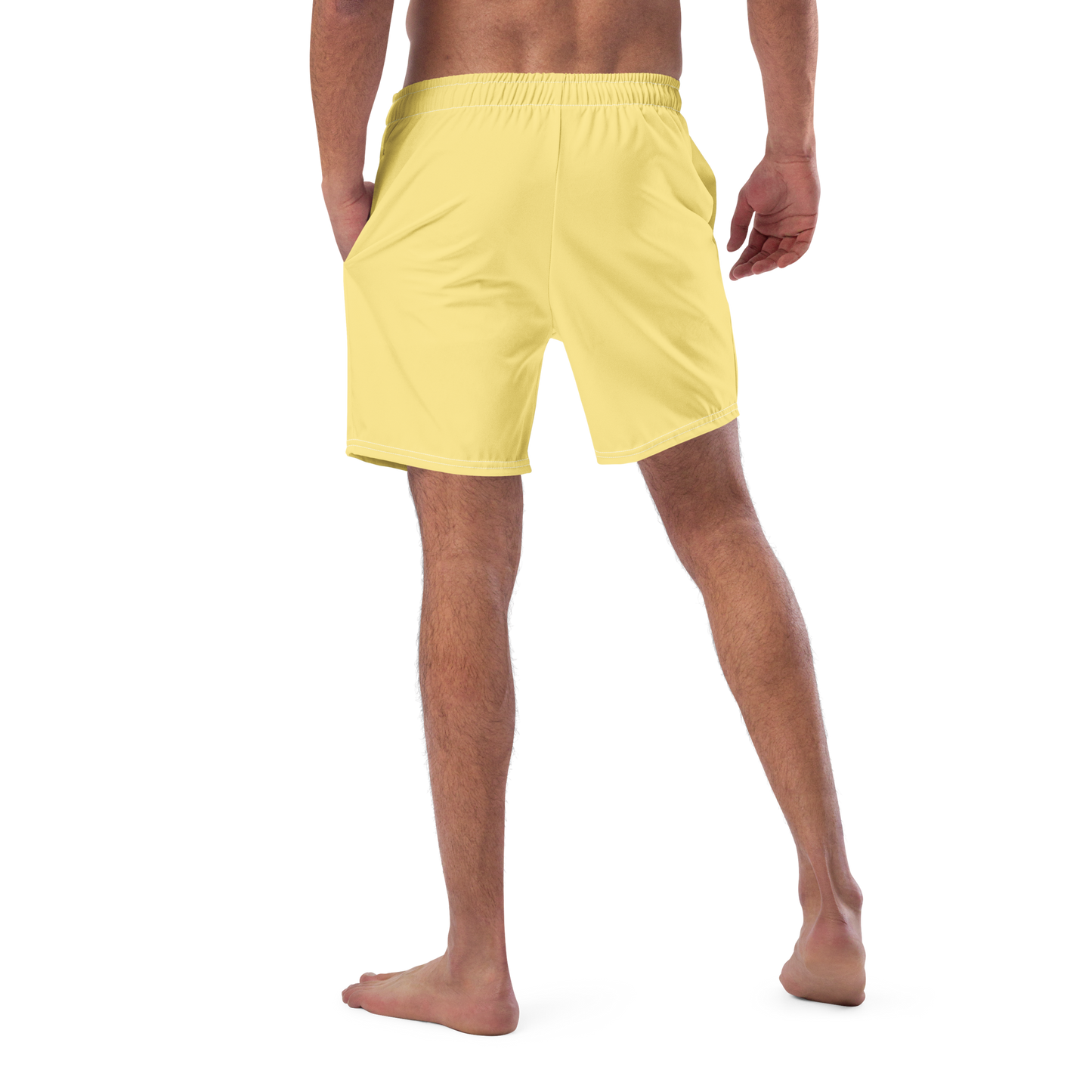 Michigan Upper Peninsula Men's Swim Trunks (w/ UP USA Flag ) | Cherry Yellow