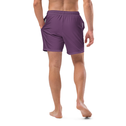 Michigan Upper Peninsula Men's Swim Trunks (w/ UP USA Flag ) | Plum