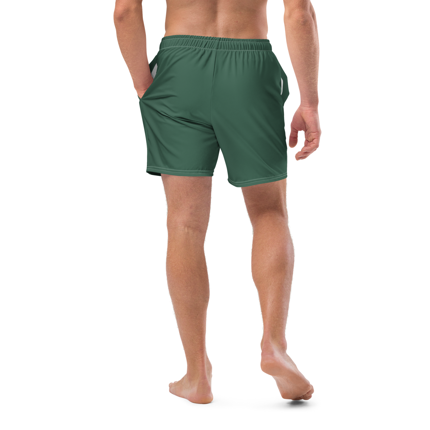 Michigan Upper Peninsula Men's Swim Trunks (w/ UP USA Flag ) | Ginger Ale Green