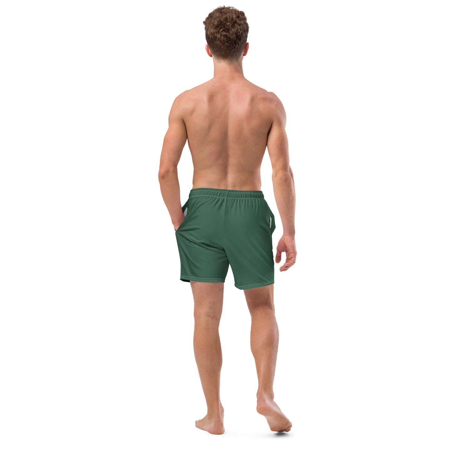 Michigan Upper Peninsula Men's Swim Trunks (w/ UP USA Flag ) | Ginger Ale Green