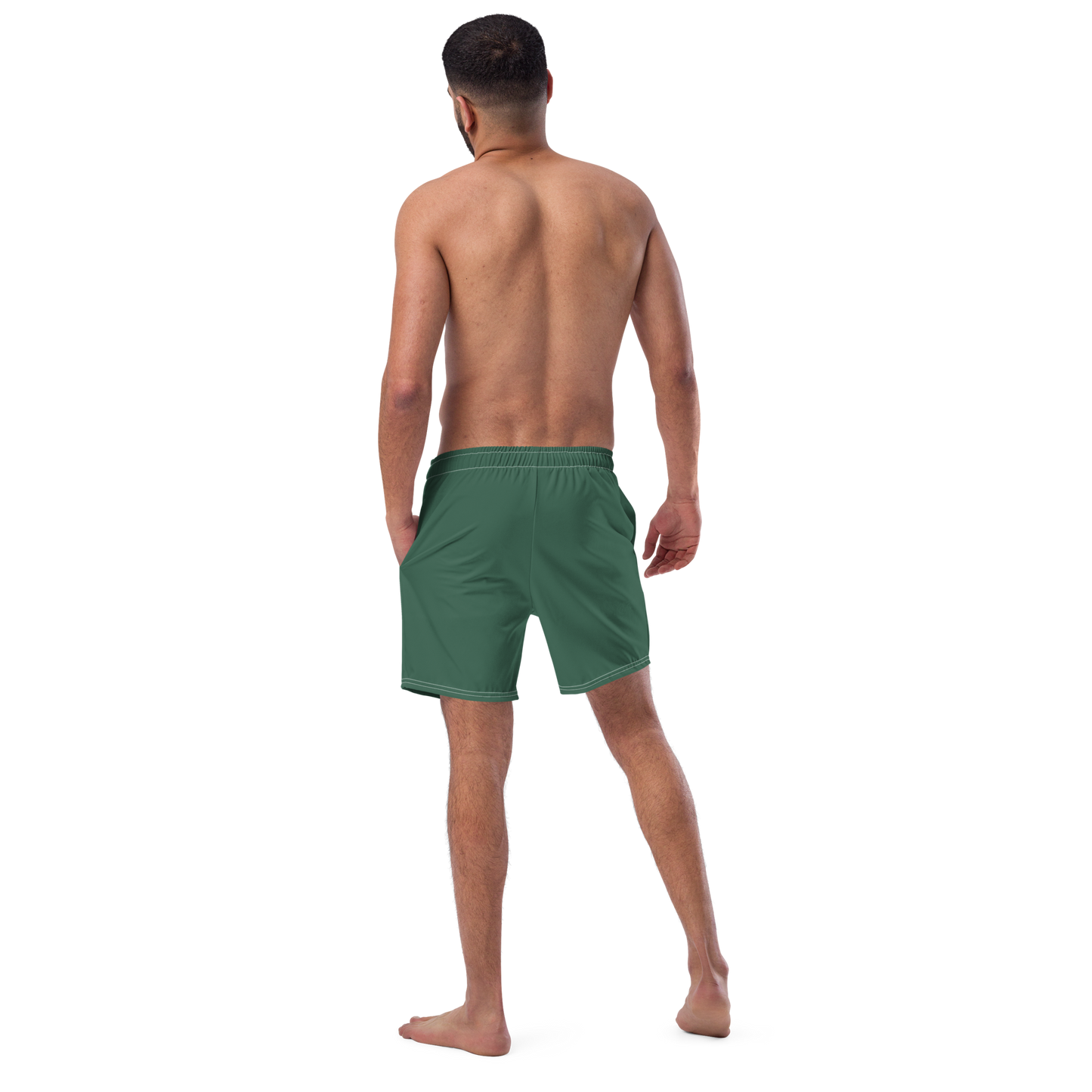 Michigan Upper Peninsula Men's Swim Trunks (w/ UP USA Flag ) | Ginger Ale Green