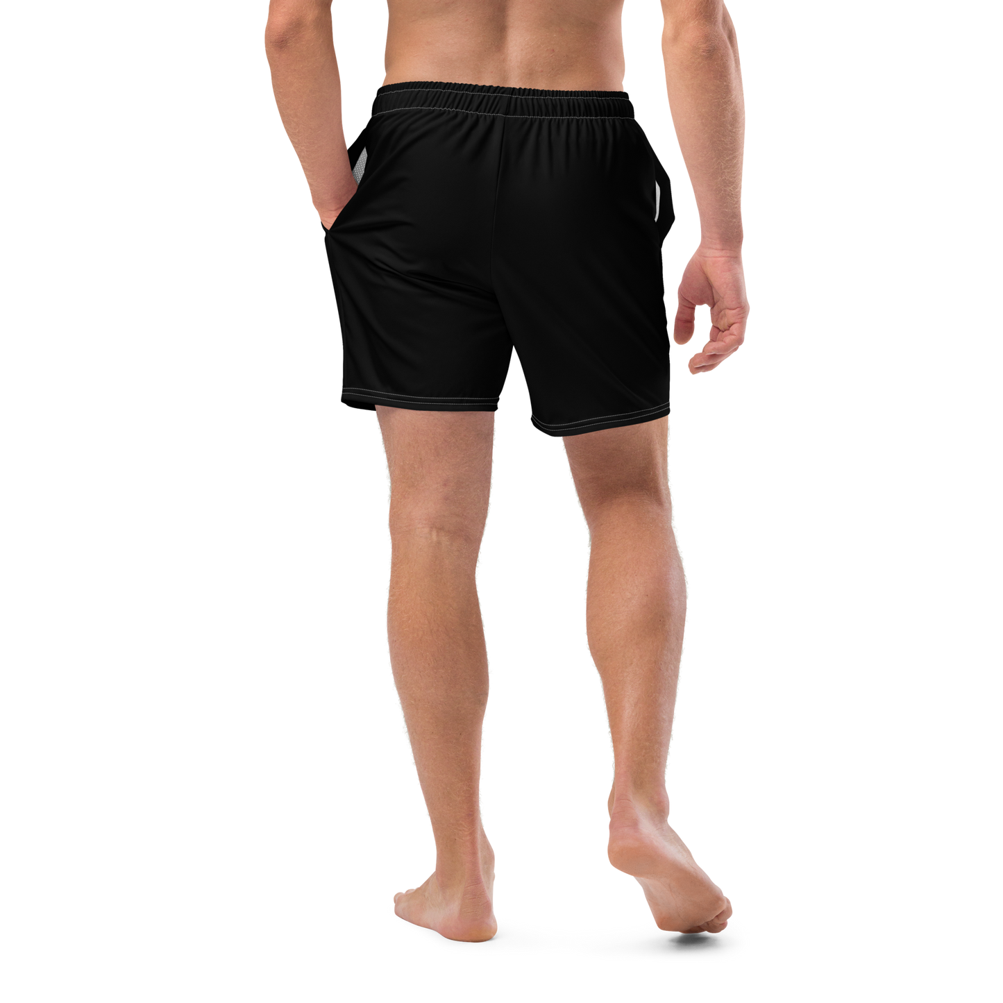 Michigan Upper Peninsula Men's Swim Trunks (w/ UP USA Flag ) | Black