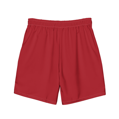 Michigan Upper Peninsula Men's Swim Trunks (w/ UP USA Flag ) | Thimbleberry Red