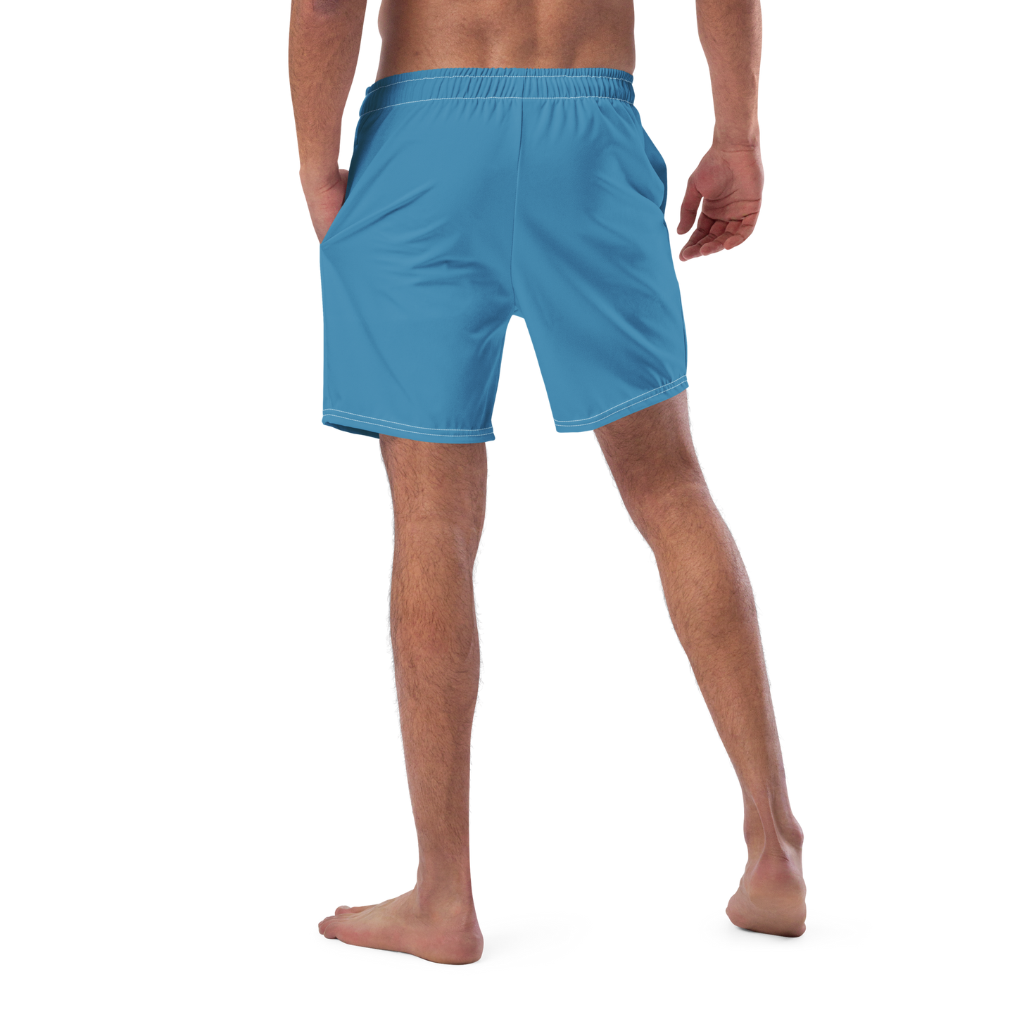 Michigan Upper Peninsula Men's Swim Trunks (w/ UP Outline) | Lake Michigan Blue