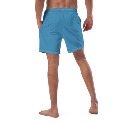 Michigan Upper Peninsula Men's Swim Trunks (w/ UP Outline) | Lake Michigan Blue