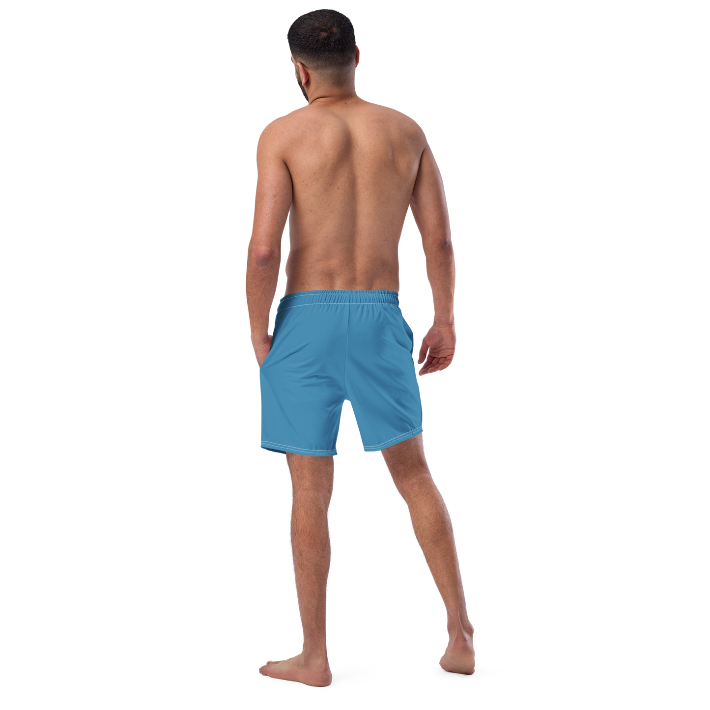 Michigan Upper Peninsula Men's Swim Trunks (w/ UP Outline) | Lake Michigan Blue