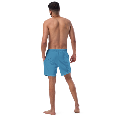 Michigan Upper Peninsula Men's Swim Trunks (w/ UP Outline) | Lake Michigan Blue