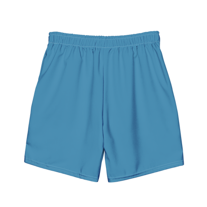 Michigan Upper Peninsula Men's Swim Trunks (w/ UP Outline) | Lake Michigan Blue