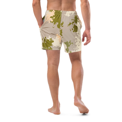 Michigan Upper Peninsula Men's Swim Trunks (w/ UP Outline) | Rosy Mound Camo