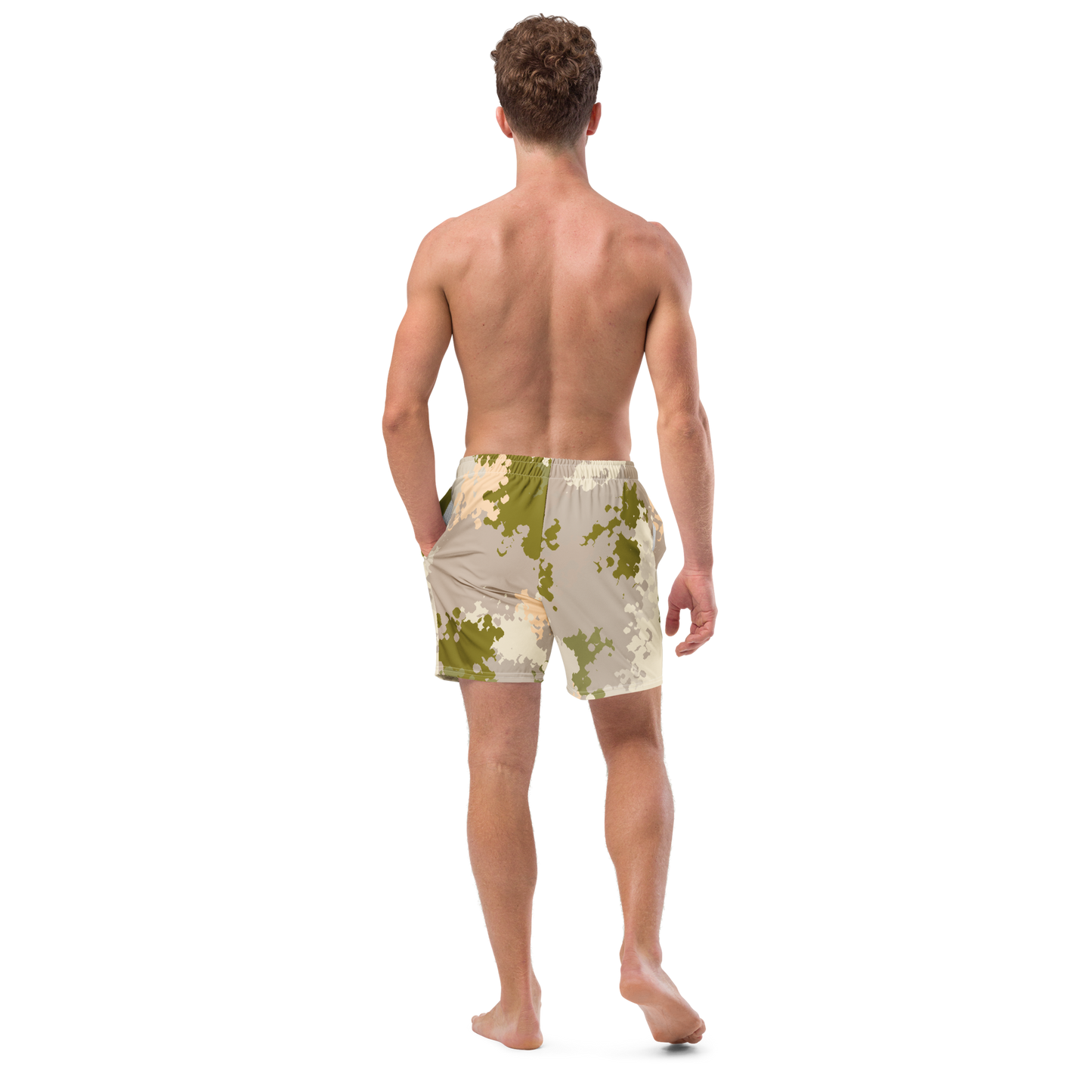 Michigan Upper Peninsula Men's Swim Trunks (w/ UP Outline) | Rosy Mound Camo