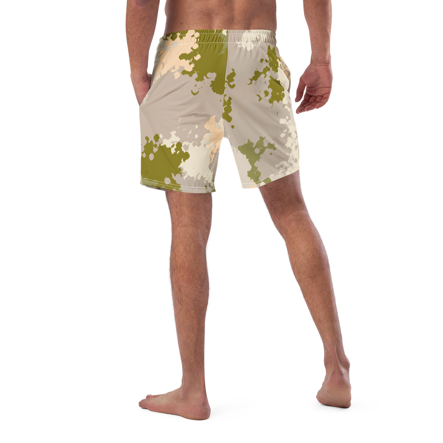 Michigan Upper Peninsula Men's Swim Trunks (w/ UP Outline) | Rosy Mound Camo