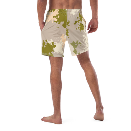 Michigan Upper Peninsula Men's Swim Trunks (w/ UP Outline) | Rosy Mound Camo