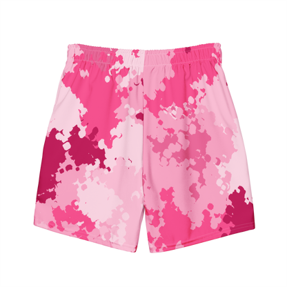 Michigan Upper Peninsula Men's Swim Trunks (w/ UP Outline) | Pink Camo