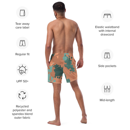 Michigan Upper Peninsula Men's Swim Trunks (w/ UP Outline) | Copper Country Camo