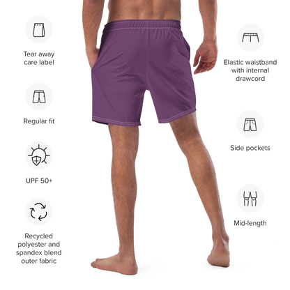 Michigan Upper Peninsula Men's Swim Trunks (w/ UP Outline) | Plum