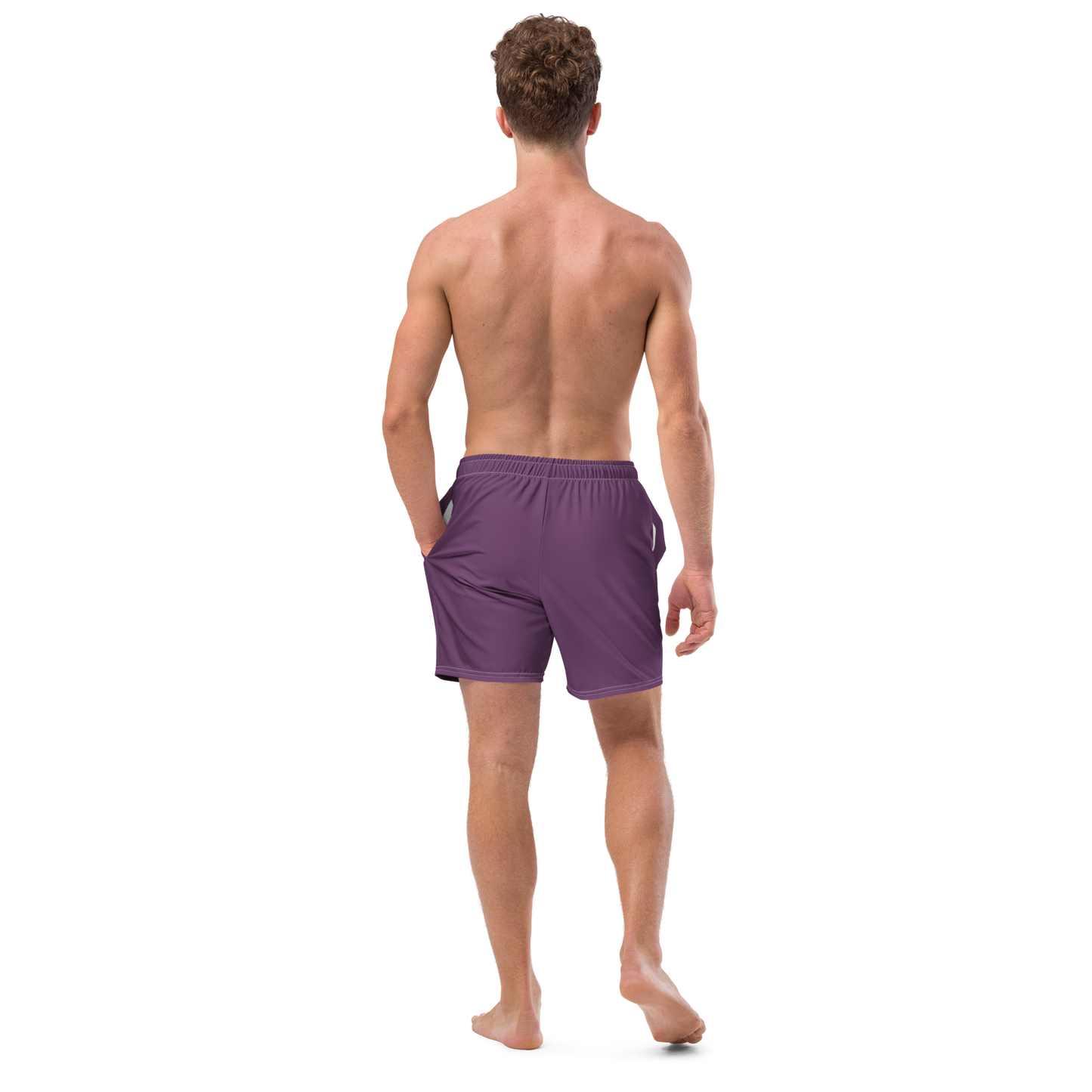 Michigan Upper Peninsula Men's Swim Trunks (w/ UP Outline) | Plum