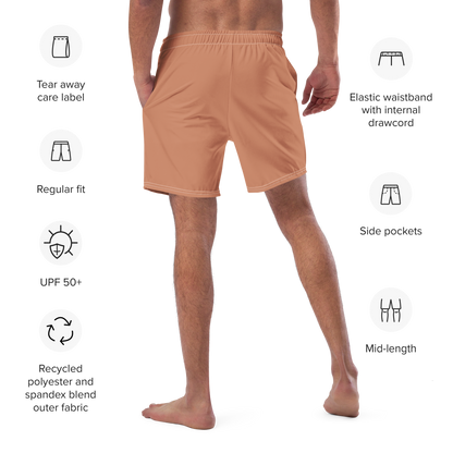 Michigan Upper Peninsula Men's Swim Trunks (w/ UP Outline) | Copper Color