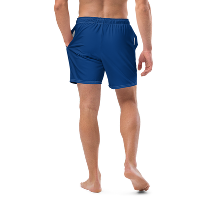 Michigan Upper Peninsula Men's Swim Trunks (w/ UP Outline) | Dearborn Blue