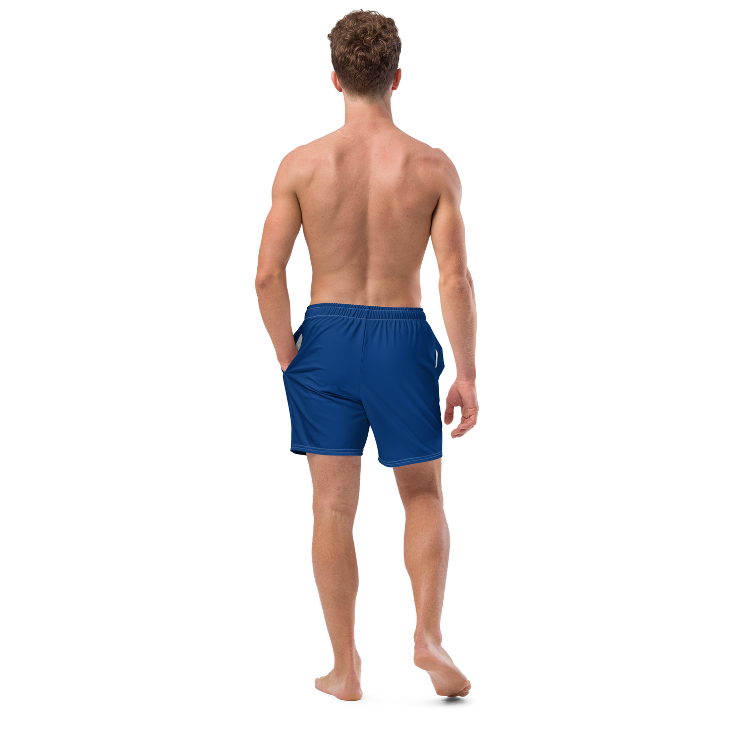 Michigan Upper Peninsula Men's Swim Trunks (w/ UP Outline) | Dearborn Blue