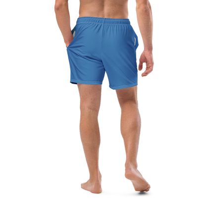 Michigan Upper Peninsula Men's Swim Trunks (w/ UP Outline ) | Lake Superior Blue