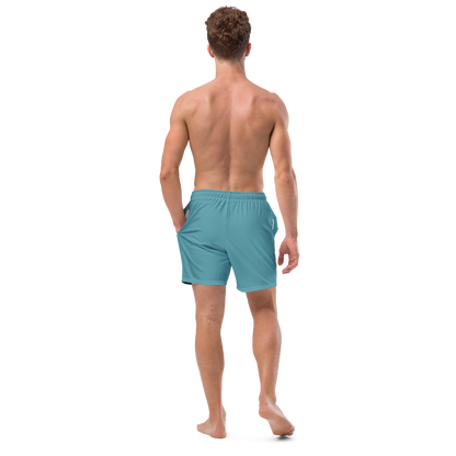 Michigan Upper Peninsula Men's Swim Trunks (w/ UP Outline ) | Lake Huron Blue