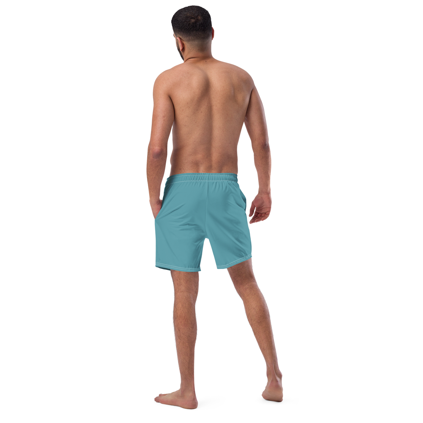 Michigan Upper Peninsula Men's Swim Trunks (w/ UP Outline ) | Lake Huron Blue