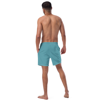 Michigan Upper Peninsula Men's Swim Trunks (w/ UP Outline ) | Lake Huron Blue