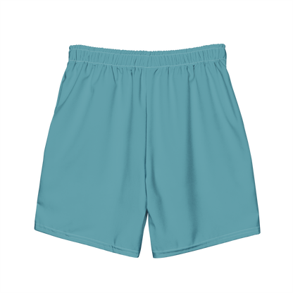 Michigan Upper Peninsula Men's Swim Trunks (w/ UP Outline ) | Lake Huron Blue