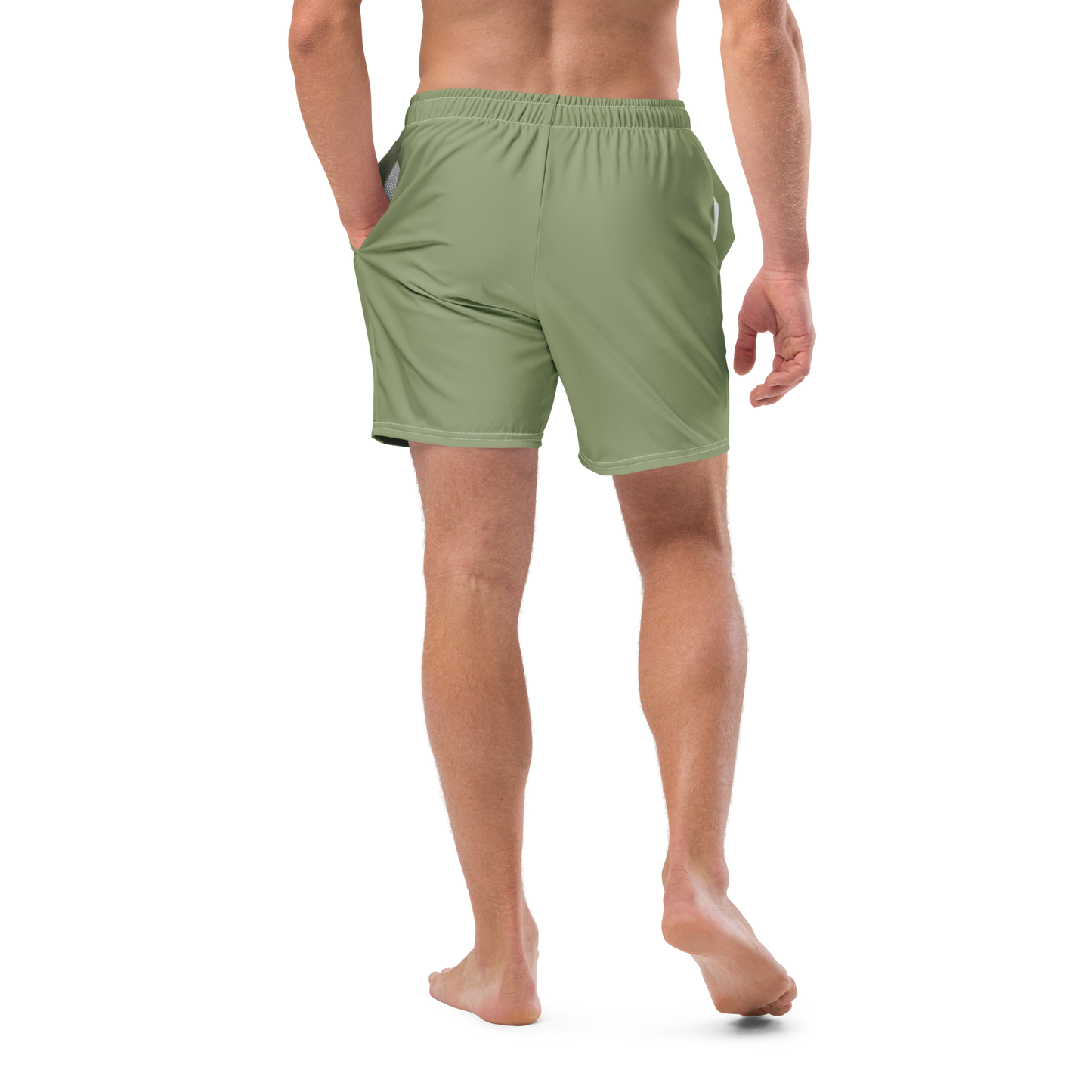 Michigan Upper Peninsula Men's Swim Trunks (w/ UP Outline ) | Beachgrass Green