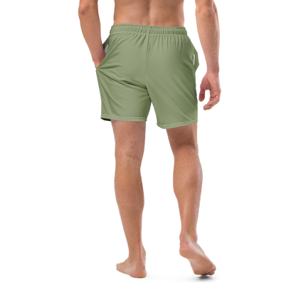 Michigan Upper Peninsula Men's Swim Trunks (w/ UP Outline ) | Beachgrass Green