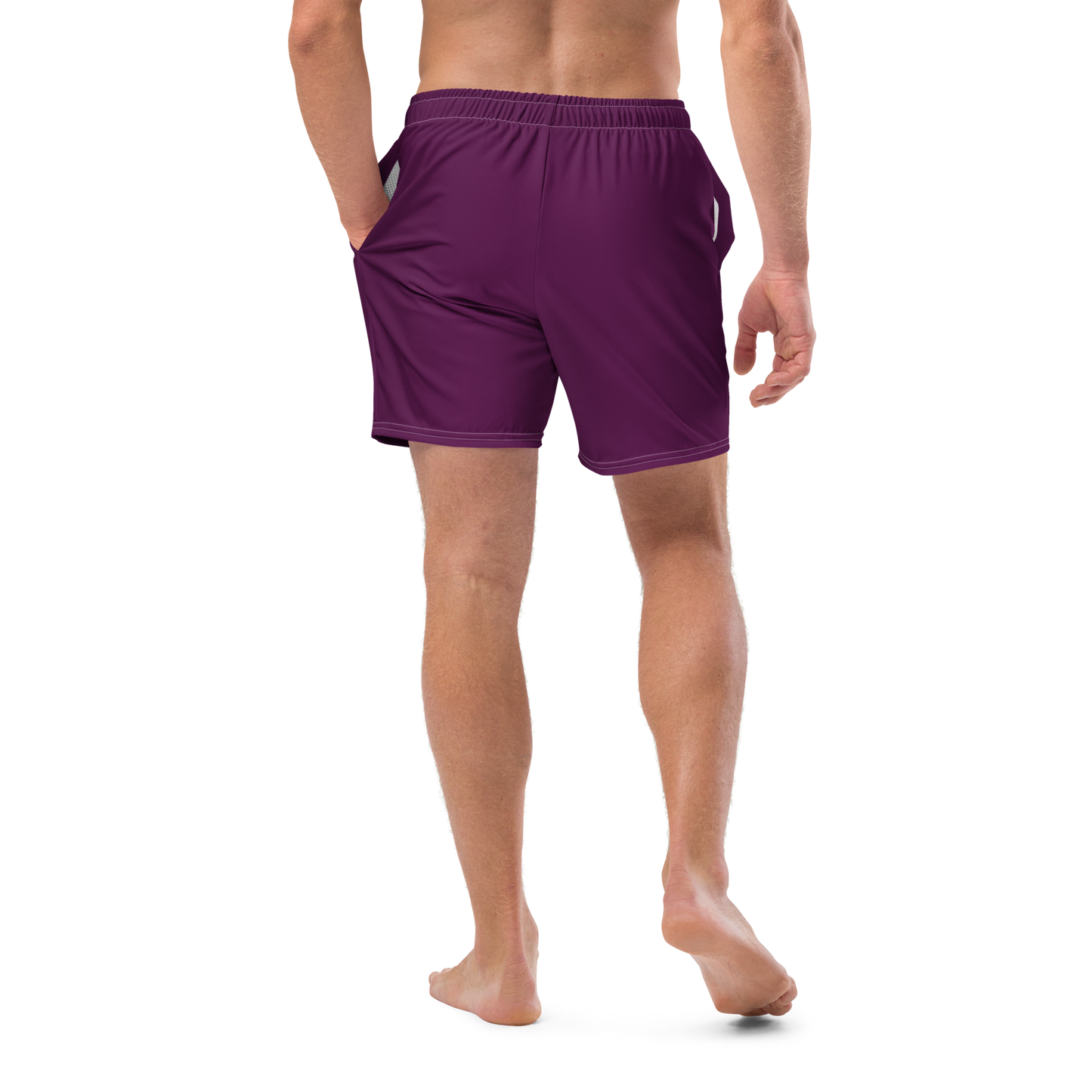 Michigan Upper Peninsula Men's Swim Trunks (w/ UP Outline ) | Tyrian Purple