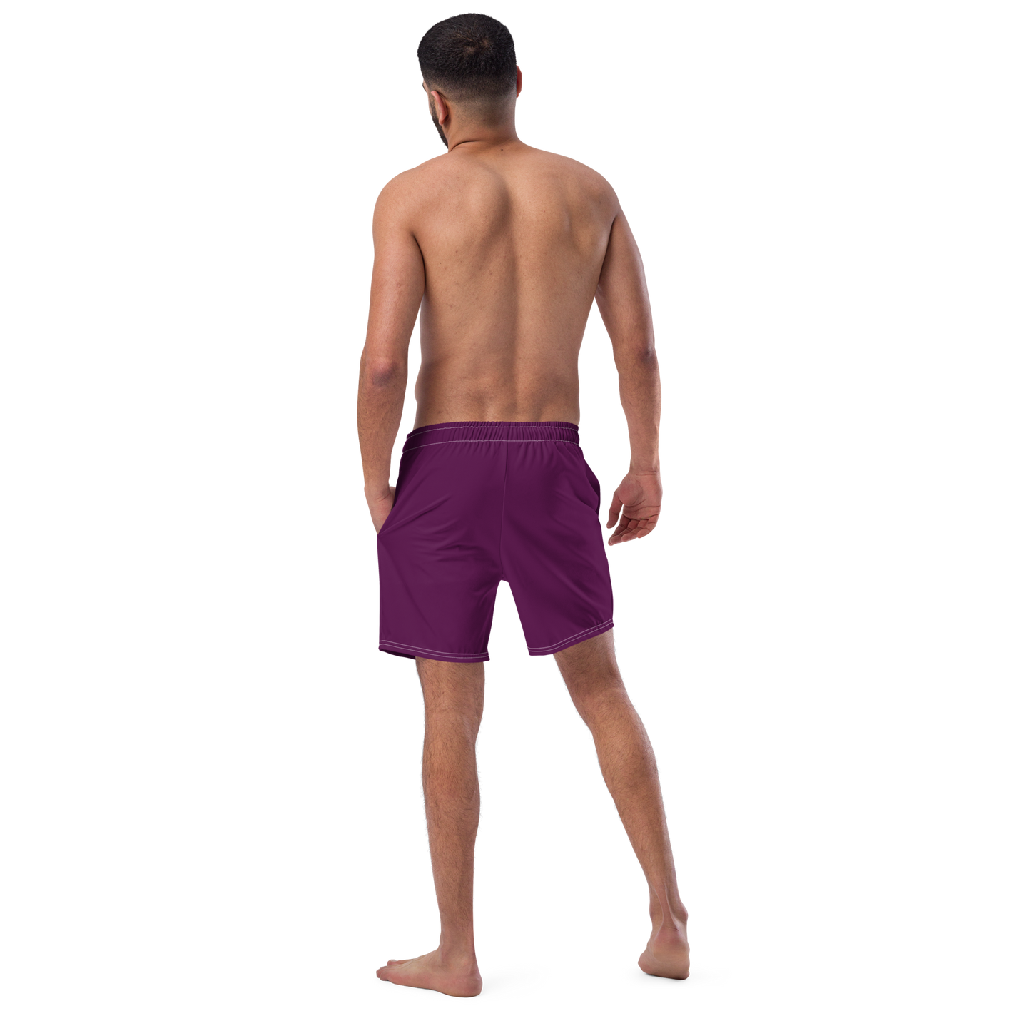 Michigan Upper Peninsula Men's Swim Trunks (w/ UP Outline ) | Tyrian Purple