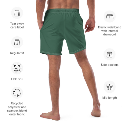 Michigan Upper Peninsula Men's Swim Trunks (w/ UP Outline ) | Ginger Ale Green