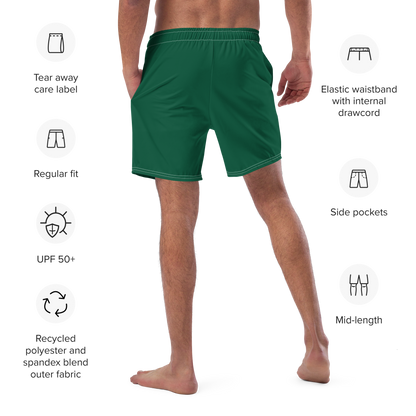 Michigan Upper Peninsula Men's Swim Trunks (w/ UP Outline ) | Superior Green