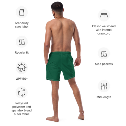 Michigan Upper Peninsula Men's Swim Trunks (w/ UP Outline ) | Superior Green